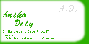 aniko dely business card